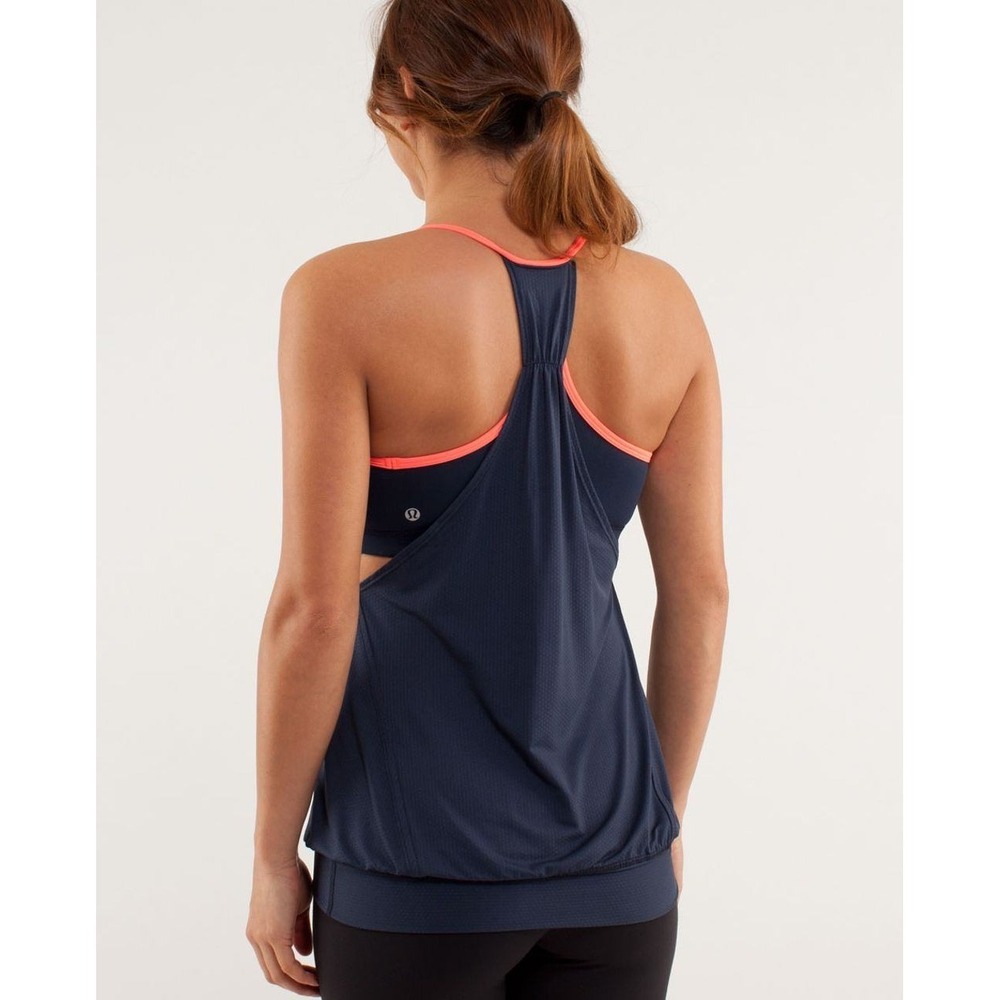 Lululemon No Limits Tank Inkwell Navy Blue Workout Built-In Bra Size 8 - Picture 2 of 9